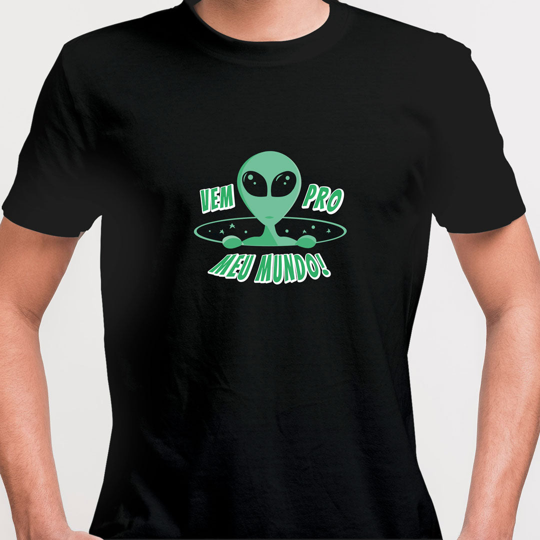 Camiseta Vem Pro Meu Mundo preta