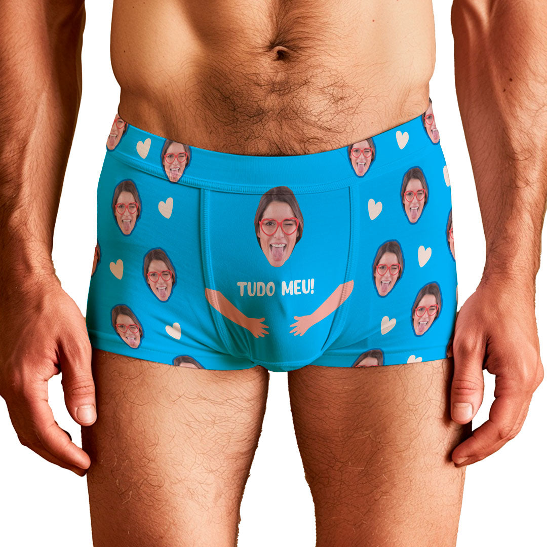 Cueca Personalizada Todo meu Azul frente
