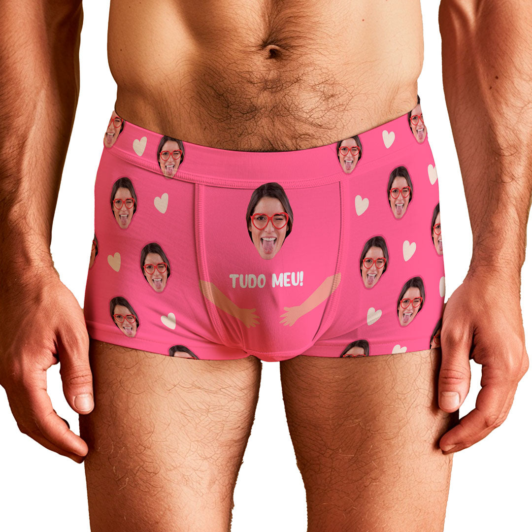 Cueca Personalizada Todo meu Rosa frente