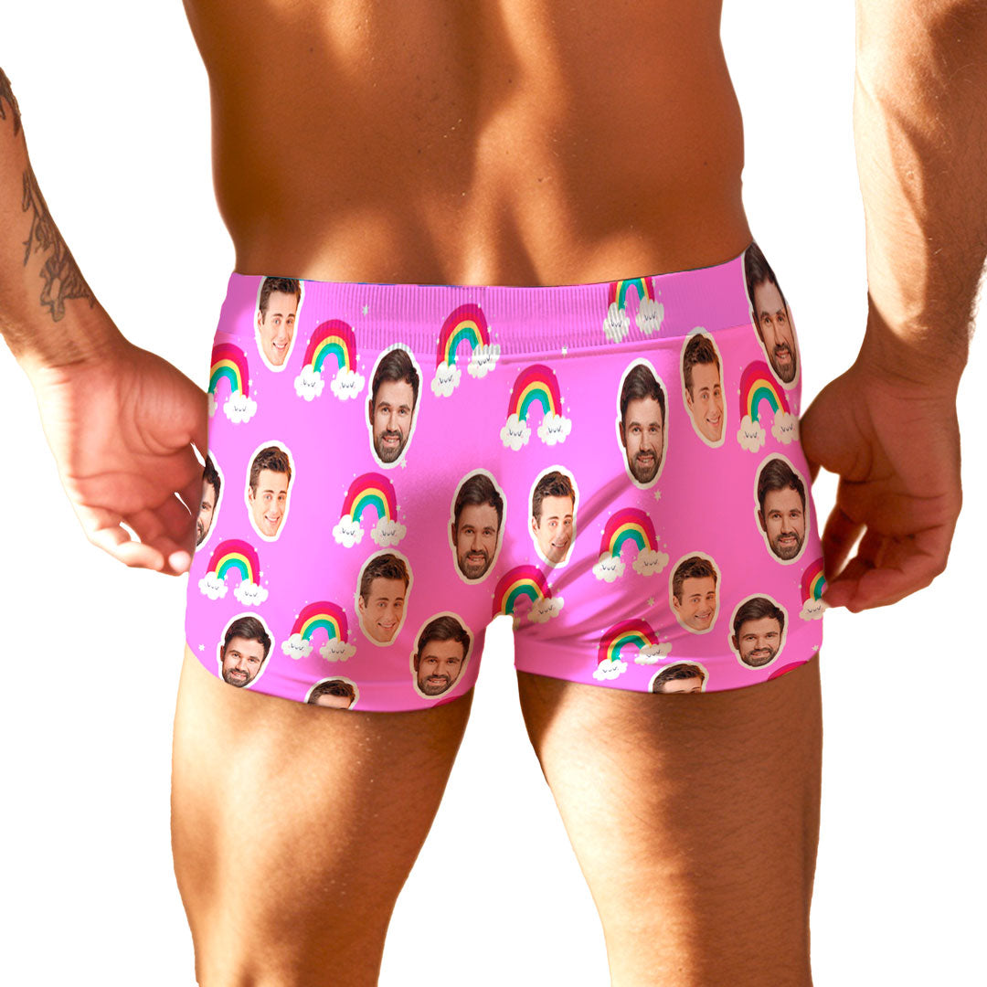 Cueca Personalizada Arco-íris Rosa costas