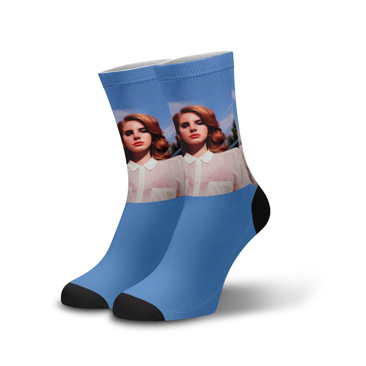 Meia Cano Alto Estampada Lana del Rey Blue